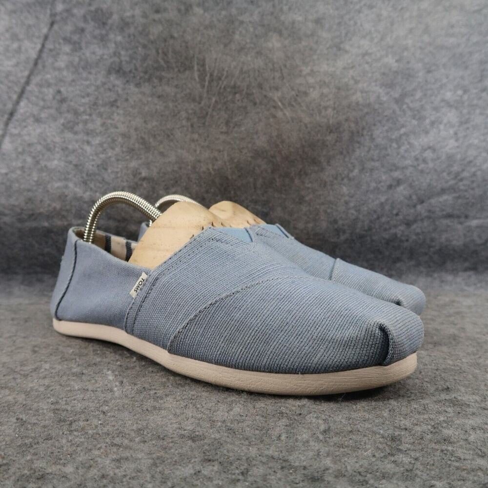 Toms Shoes Women 9.5 Flat Loafer Slip On Earthwise Comfort Casual Blue Lifestyle - Picture 1 of 15